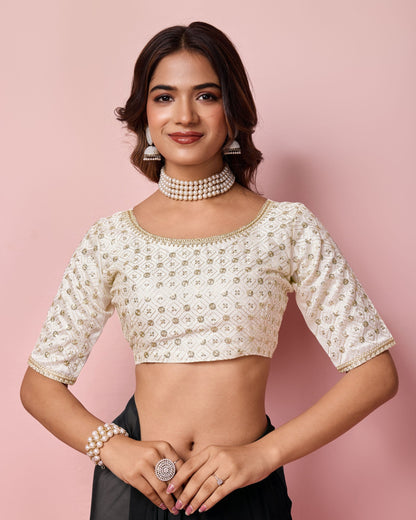 Black Designerr Taby Silk Organza Saree