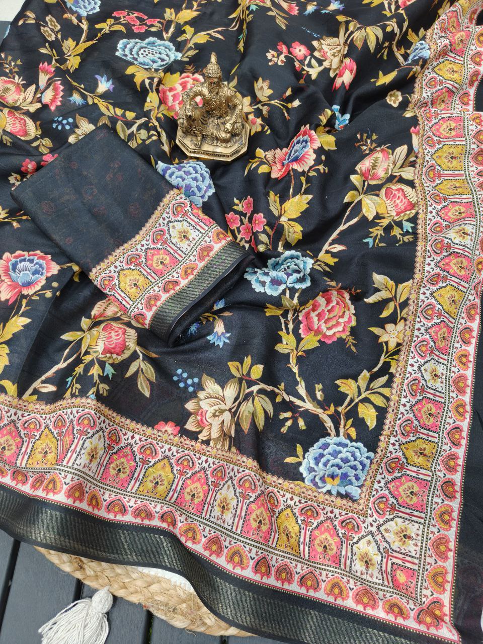 Black Mash Mellow Georgette Saree