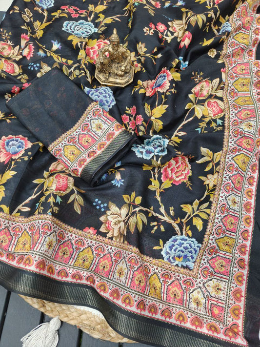 Black Mash Mellow Georgette Saree