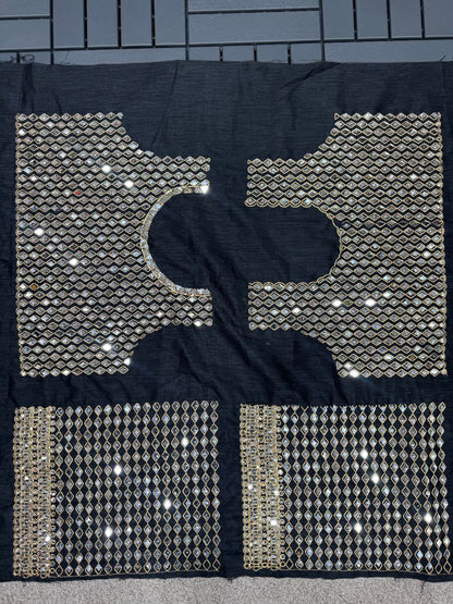 Black Party Wear Bollywood Rangoli Silk Saree | Clone Design