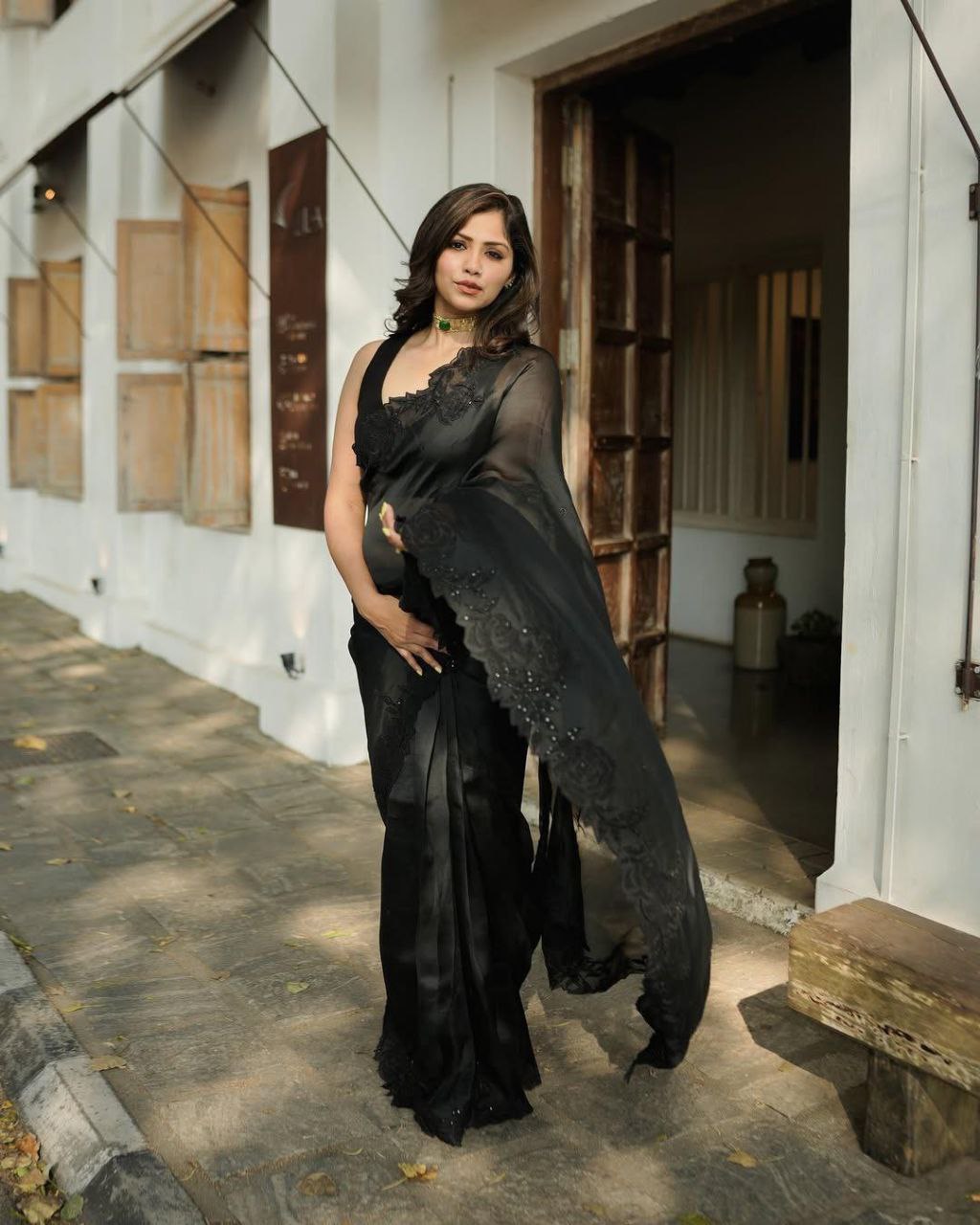 Black Party Wear Organza Silk Saree