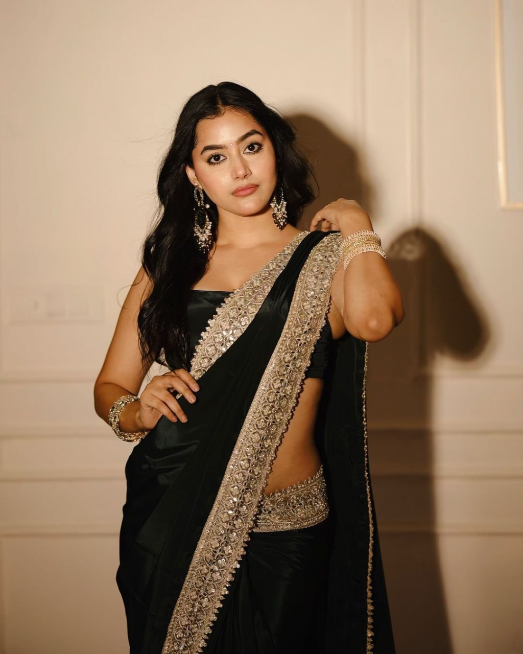 Black Party Wear Vichitra Silk Saree
