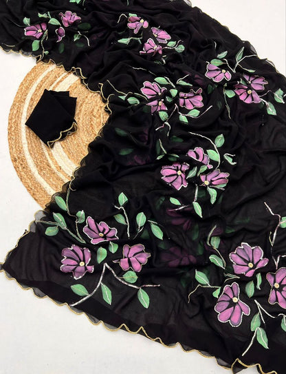 Designer Party Wear Georgette Saree