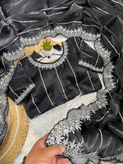 Black Zimmy Choo Silk Saree