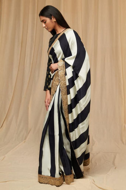 Black & White Bollywood Georgette Saree | Replica Design