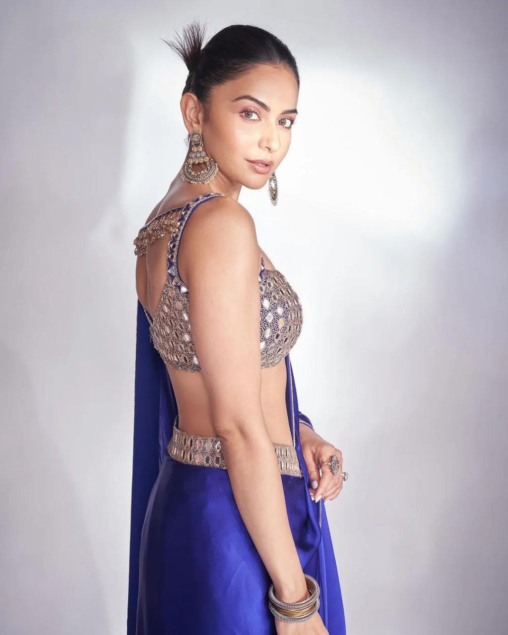 Blue Party Wear Bollywood Rangoli Silk Saree | Clone Design