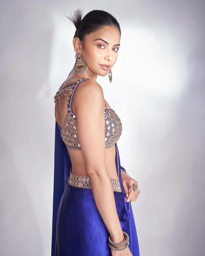 Blue Party Wear Bollywood Rangoli Silk Saree | Clone Design