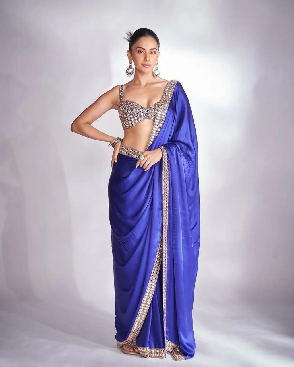 Blue Party Wear Bollywood Rangoli Silk Saree | Clone Design