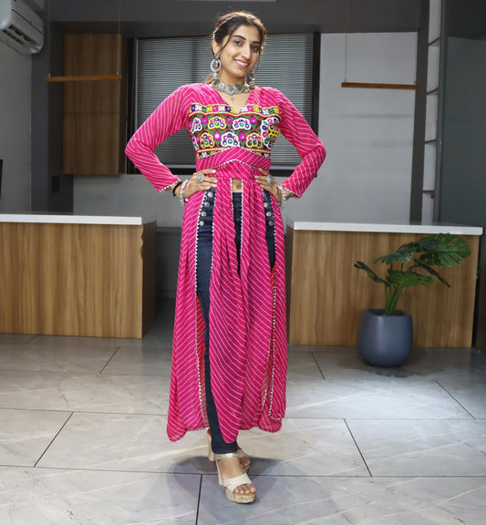 Pink Stylish New Designer Navaratri Wear Kurti