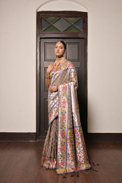 Blue Traditional Paithani Silk Saree