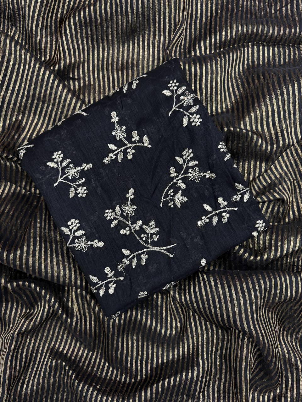 Bollywood Celeb Look Gold Zari Line Tissue Saree | Clone Design