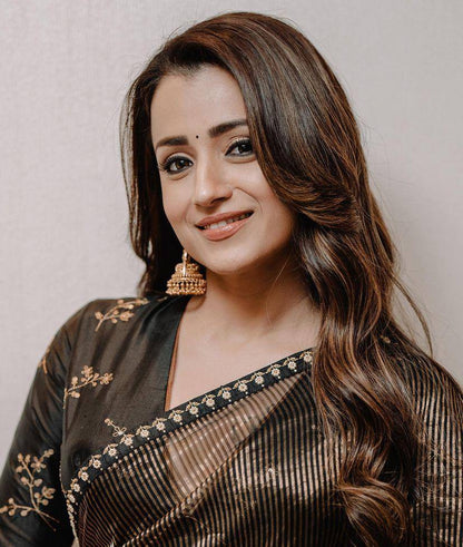 Bollywood Celeb Look Gold Zari Line Tissue Saree | Clone Design