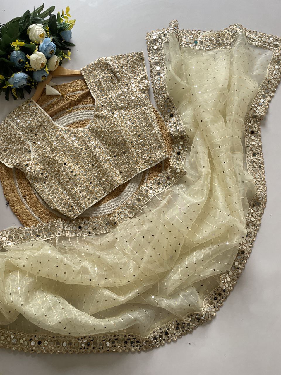 Bollywood Design Party Wear Organza Silk Saree