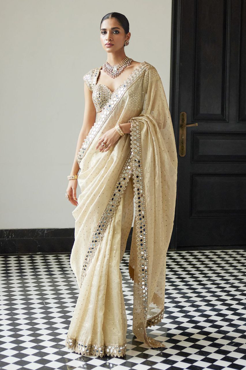 Bollywood Design Party Wear Organza Silk Saree