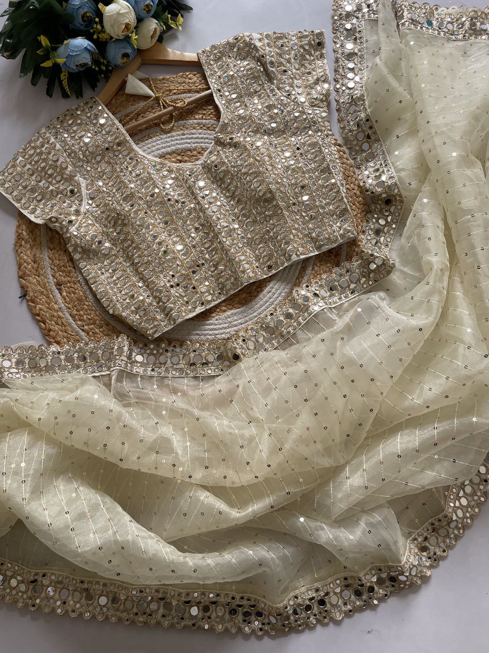 Bollywood Design Party Wear Organza Silk Saree