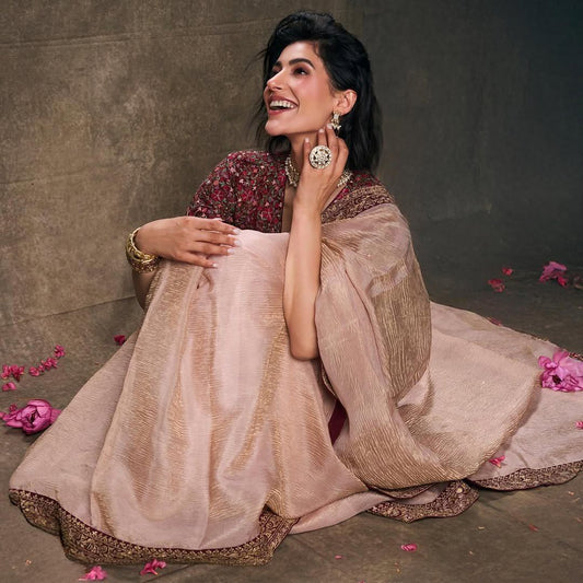 Bollywood Designer Banarasi Crush Saree | Clone Design