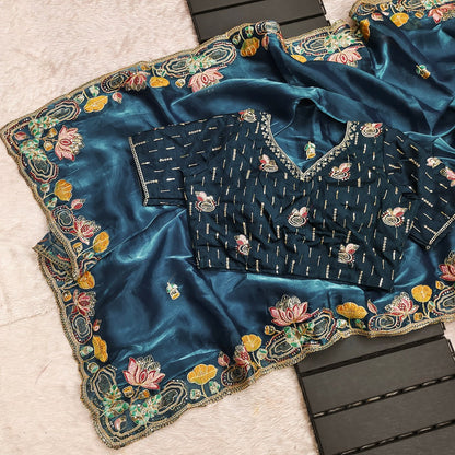 Bollywood Jimmy Choo Silk Saree | Replica Design