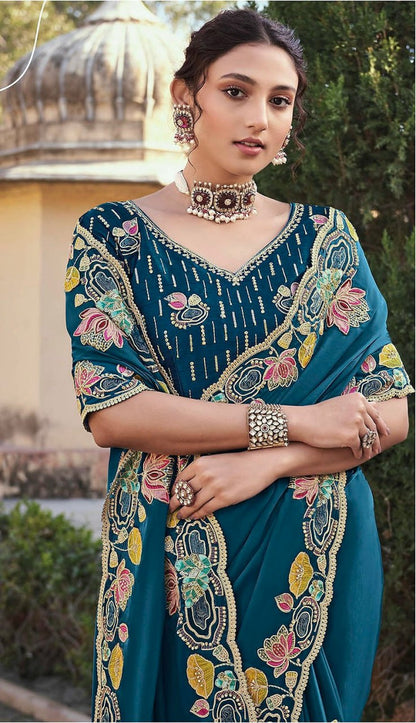 Bollywood Jimmy Choo Silk Saree | Replica Design