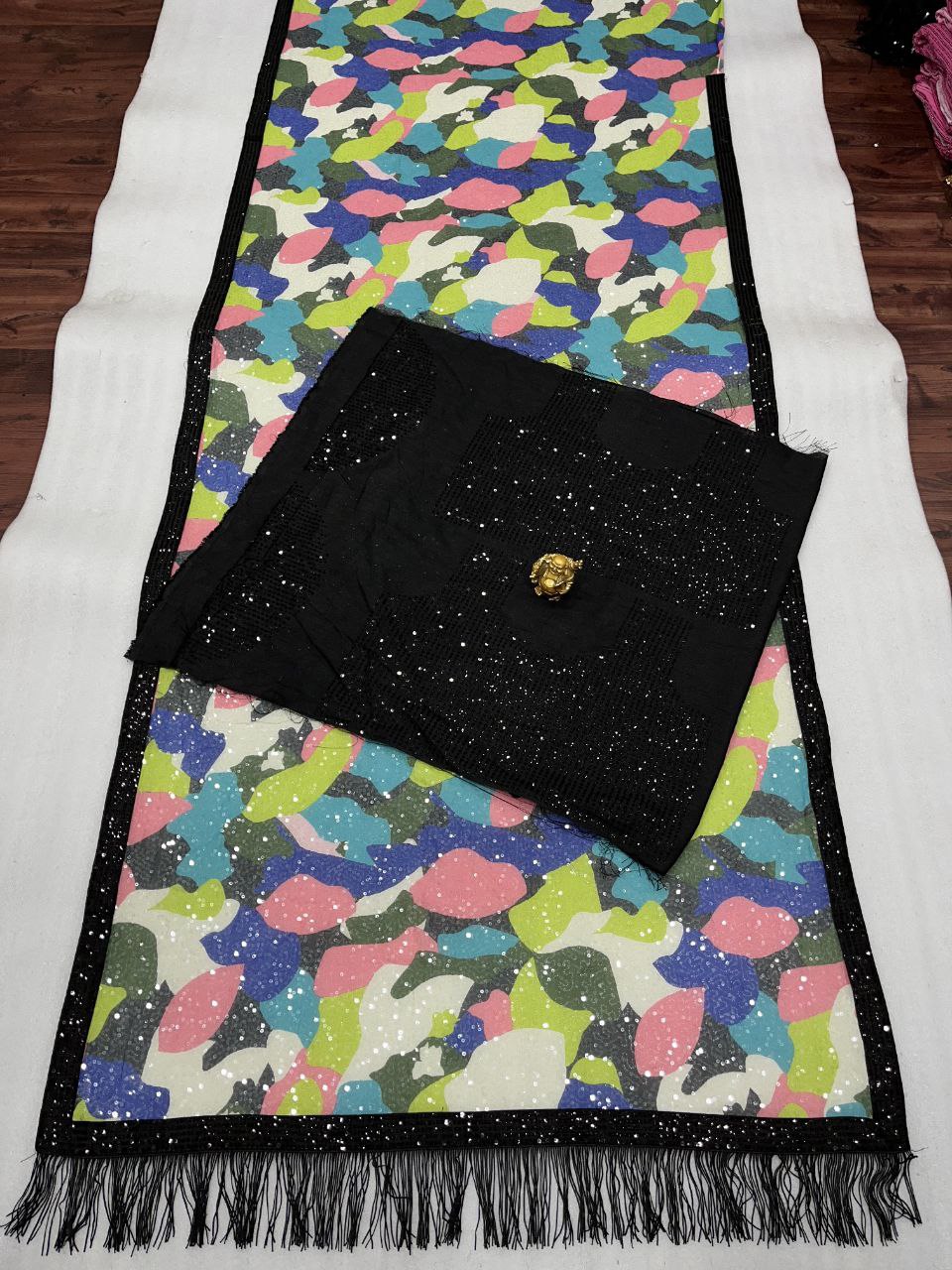 Bollywood Karishma kapoor BlockBuster Sequins Saree | Replica Design