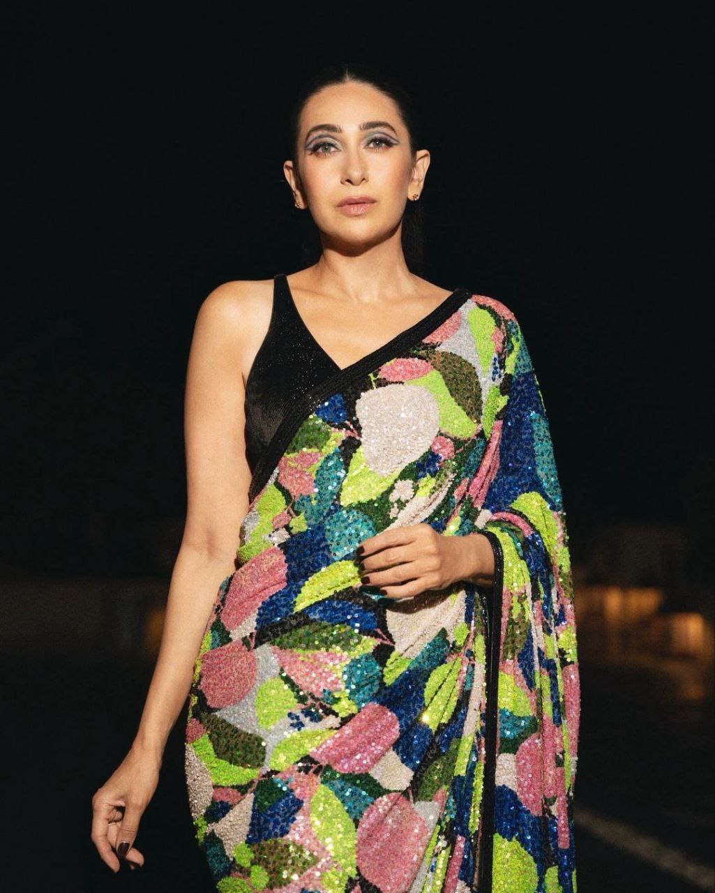 Bollywood Karishma kapoor BlockBuster Sequins Saree | Replica Design