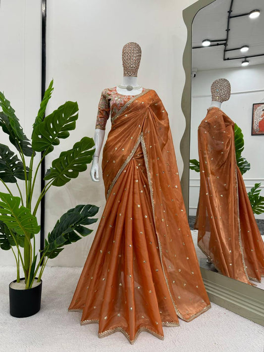 Bollywood Party Wear Jimmy Choo Silk Saree