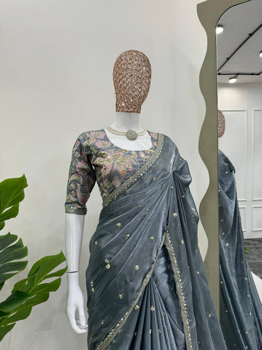 Bollywood Party Wear Jimmy Choo Silk Saree