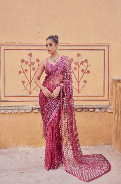 Bollywood Sequence Mono Net Saree | Replica Design