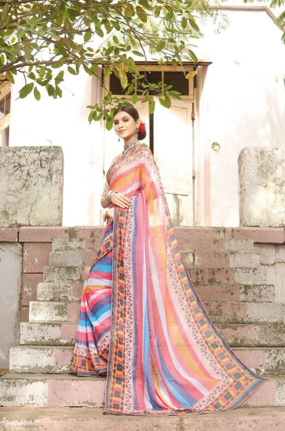 Crochet Work Georgette Saree