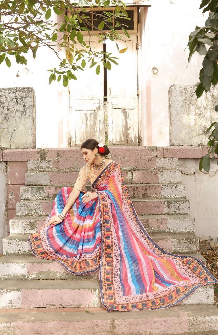 Crochet Work Georgette Saree