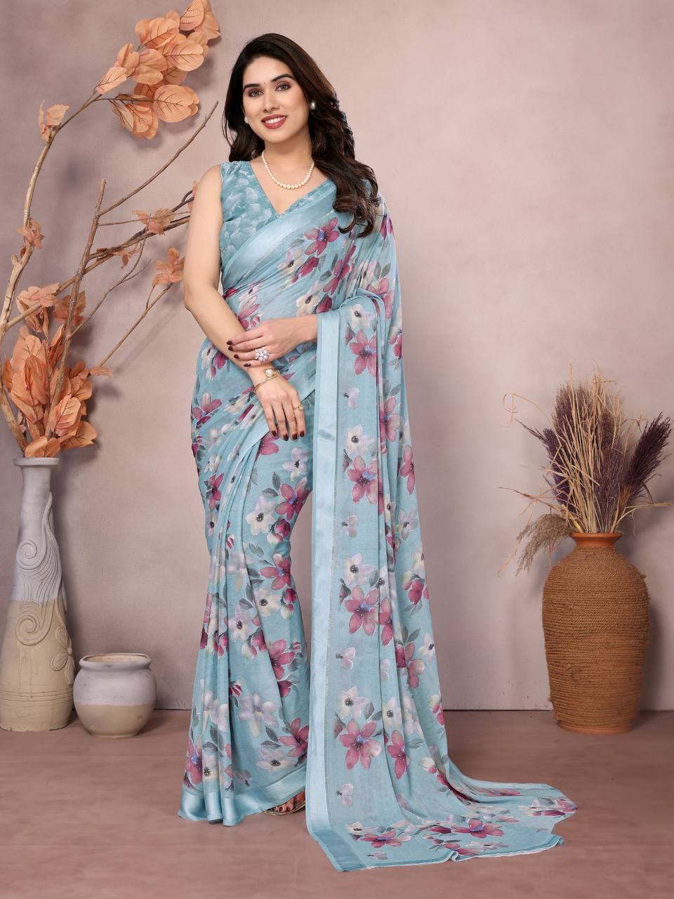 Daily Wear Bright Moss Silk Saree