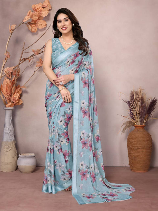 Daily Wear Bright Moss Silk Saree