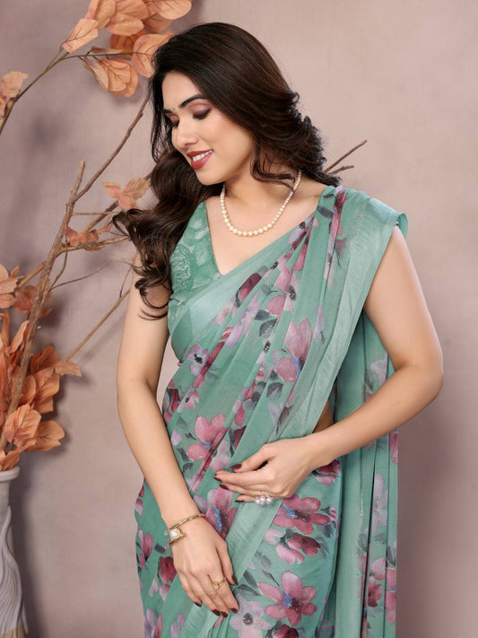 Daily Wear Bright Moss Silk Saree