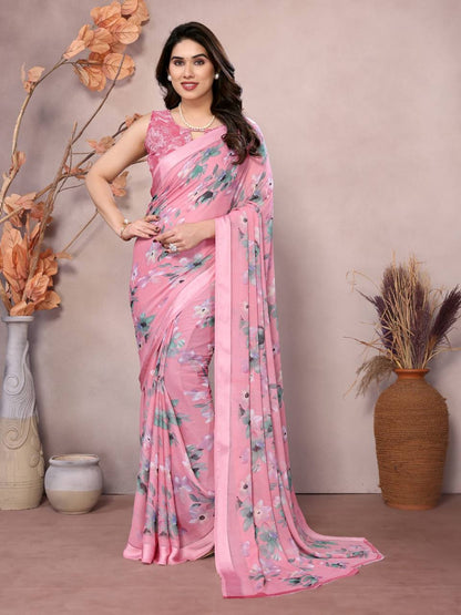 Daily Wear Bright Moss Silk Saree