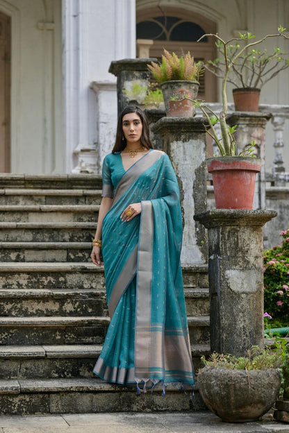 Deep Sea Green Traditional Kalyani Silk Saree