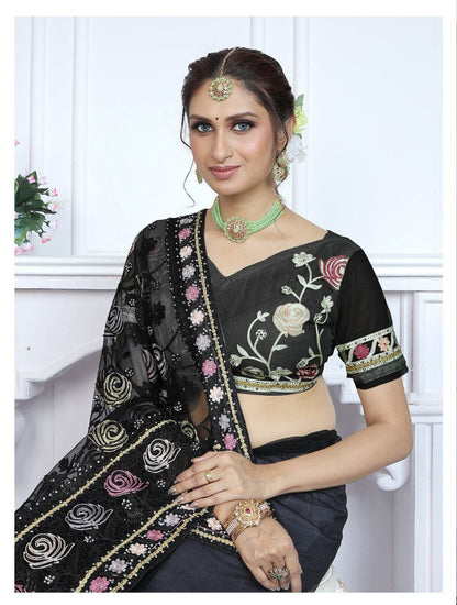 Desiger Butterfly Net Saree