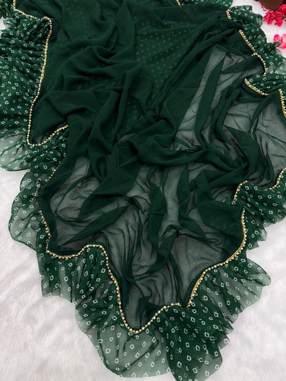 Green Ready To wear Georgette Saree