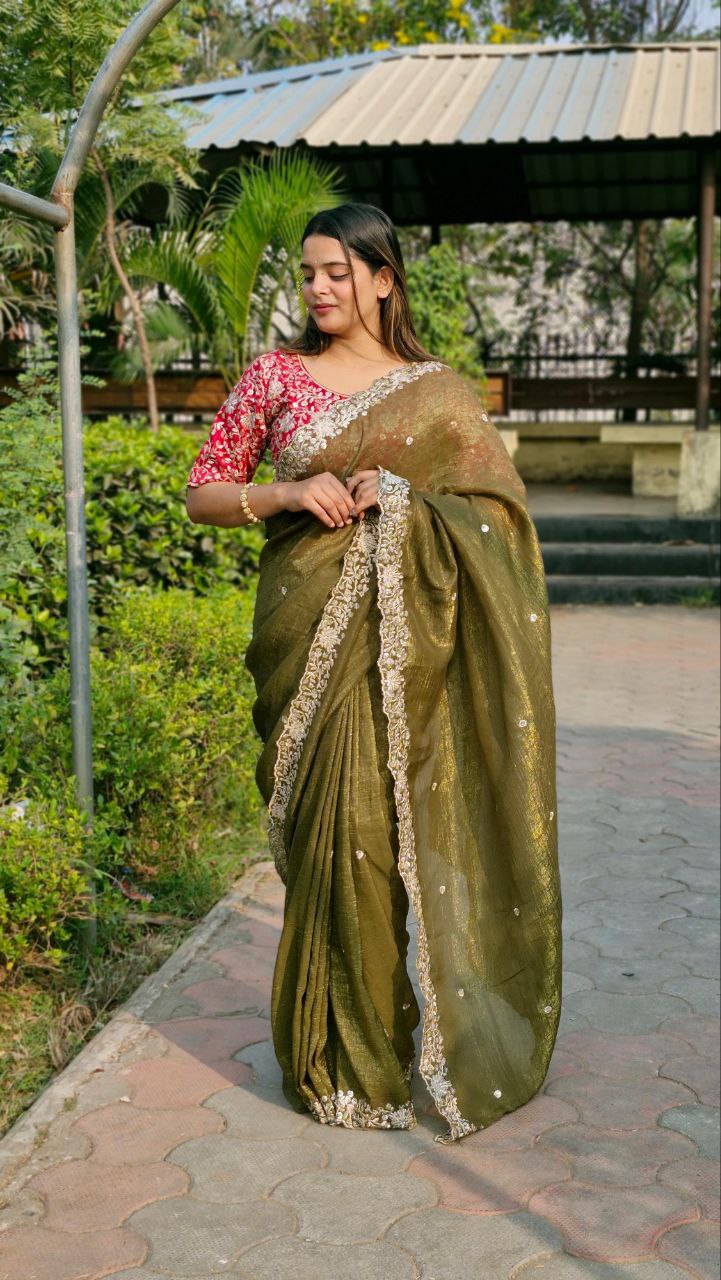 Designer Candy Crush Silk Saree
