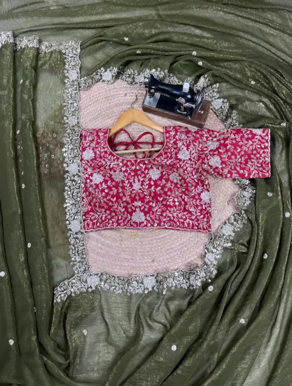 Designer Candy Crush Silk Saree