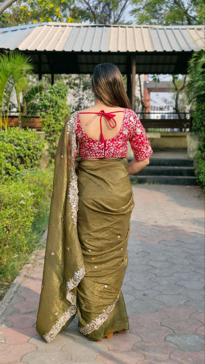 Designer Candy Crush Silk Saree