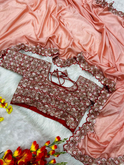 Designer Wedding Wear Chiffon Silk Saree