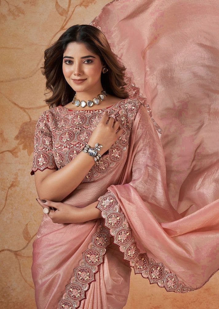 Designer Wedding Wear Chiffon Silk Saree