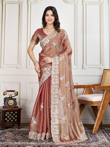 Designer Crunchy Silk Saree