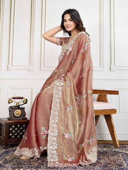 Designer Crunchy Silk Saree