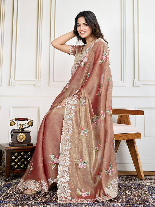 Designer Crunchy Silk Saree