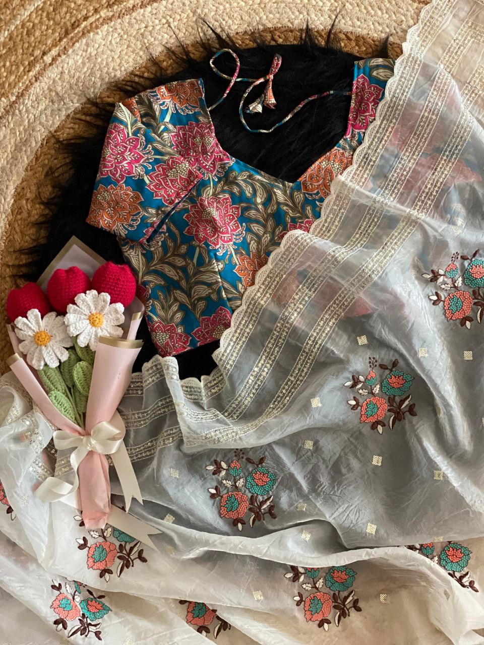 Designer Crush Organza Saree