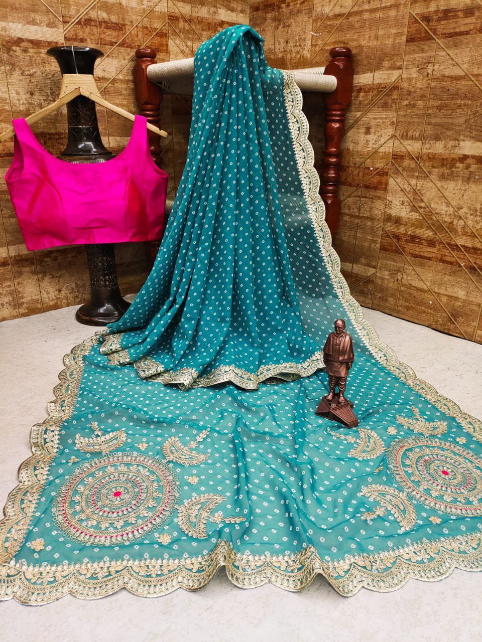 Designer Wedding Wear Georgette Saree