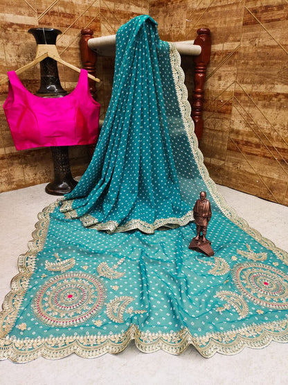 Designer Wedding Wear Georgette Saree