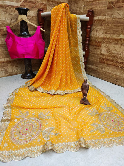 Designer Wedding Wear Georgette Saree