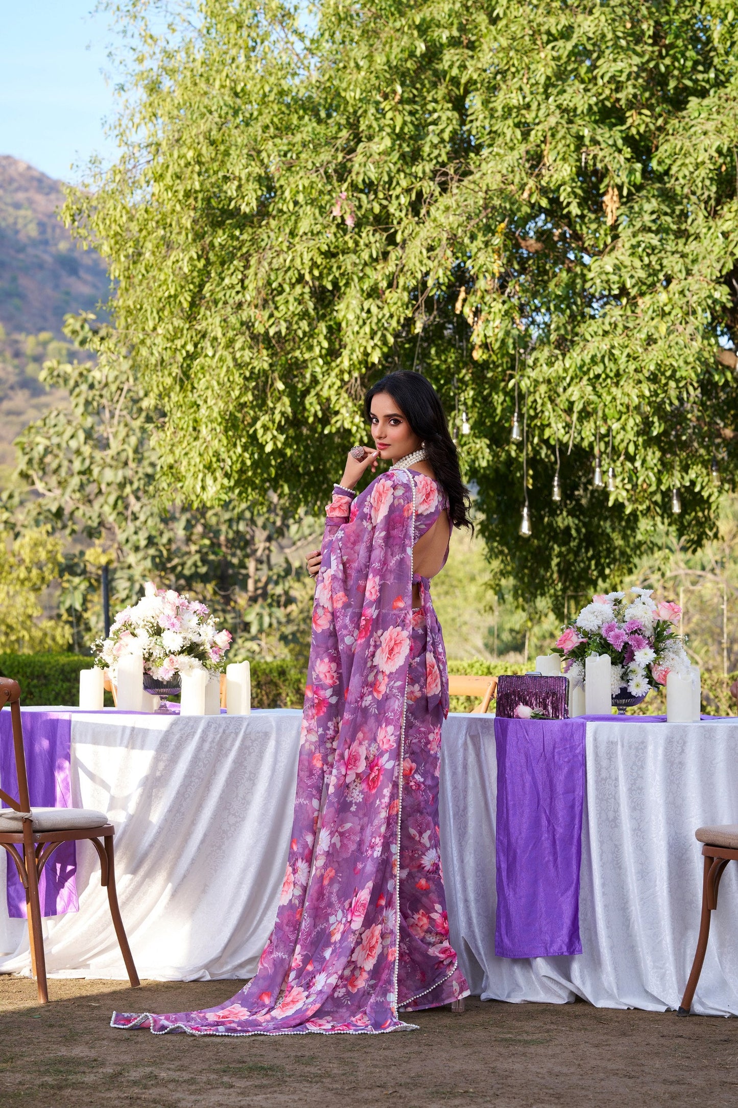 Designer Floral Weightless Marble Saree