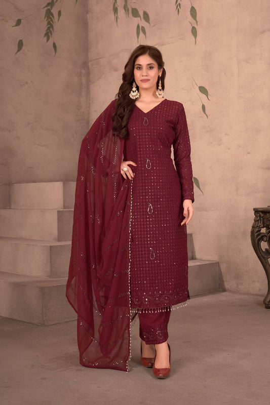 Designer Georgette Kurta Set With Dupatta